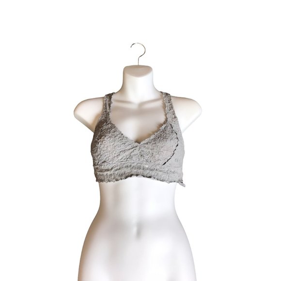 Aerie Gray Lace Racerback Bralette - Picture 2 of 5